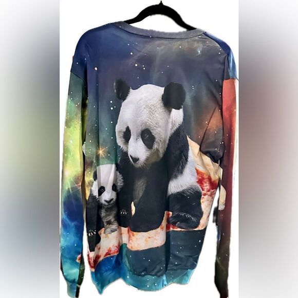 NWOT Unisex Multi Color Panda Graphic Sweatshirt- Size 4XL - Picture 2 of 4